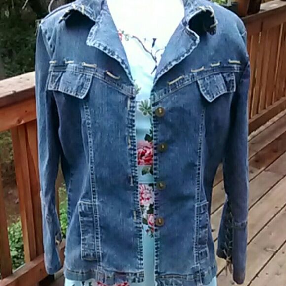 Studio G Sport Denim Jacket Coastal Cowgirl Western Rodeo - Picture 1 of 8